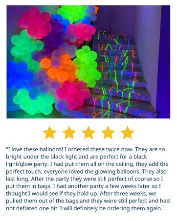 Amazon Glow King Black Light Reactive Neon Balloons Glow In The