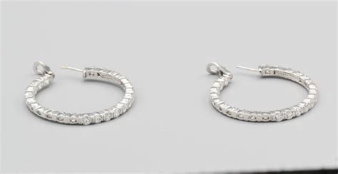 Harry Winston 817 Carat Diamond And Platinum Inside Out Hoops Earrings For Sale At 1stdibs