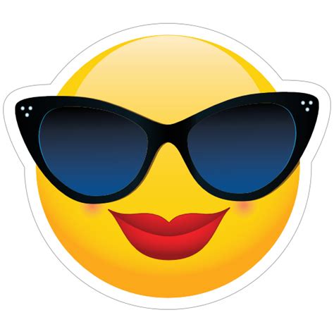 Cute Classy Sunglasses Female Emoji Sticker