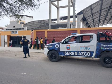 Piura Serenazgo Brinda Cobertura Al Ingreso Y Salida Del Alumnado De