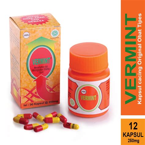 Jual Vermint Isi 12 Kapsul Obat Tipes Tipus Typus Kapsul Cacing