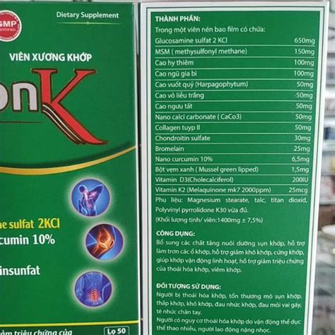 Viên xương khớp Bonk glucosamine canxi d3 k2 xương khớp -NTTA - Nhà ...