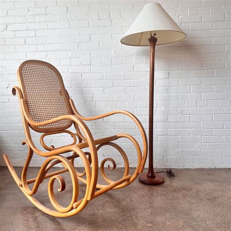 Vintage Thonet Bentwood And Caned Rocking Chair Mimo Decor