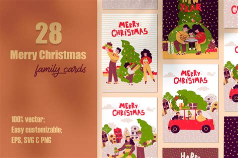 Merry Christmas - Family Cards Graphic by LaVika · Creative Fabrica