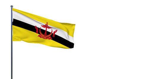 Brunei Flag Waving In The Wind D Rendering National Day Independence