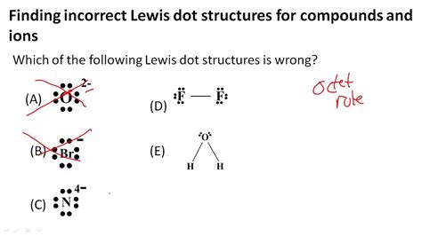 Finding Incorrect Lewis Dot Structures For Compounds And Ions Youtube