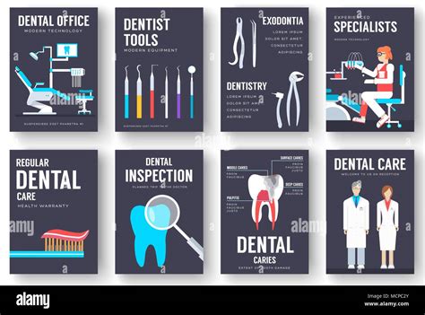 Consultorio Dental Interior Tarjetas De Información Plantilla De