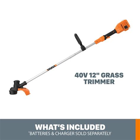 Worx Power Share 40 Volt 13 In Straight Shaft Battery String Trimmer