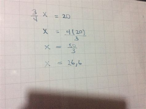 El Exceso De Un Numero Sobre 20 Es Igual Alas 3cuartas Partes Del Mismo