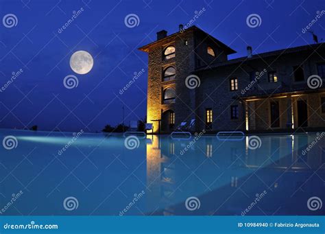 Hotel pool at night stock photo. Image of outdoor, moon - 10984940