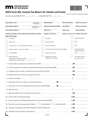 Fillable Online 2023 Form M2 Income Tax Return For Estates And Trusts