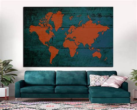 World Map Canvas Print, World Map Canvas, World Map Large Canvas ...