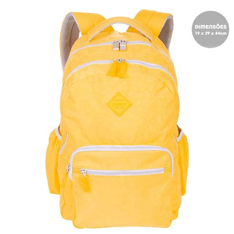 Mochila Costas College Crinkle Amarela Sestini