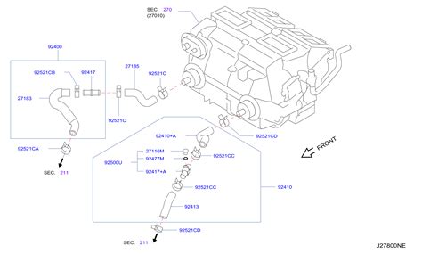 Infiniti Fx Connector Heater Hose Engine Dc Cab Jk A