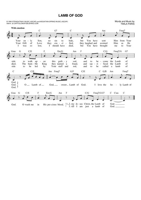 Lamb Of God By Twila Paris Flute Digital Sheet Music Sheet Music Plus