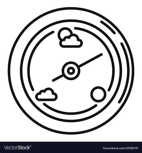 Weather Barometer Icon Outline Style Royalty Free Vector