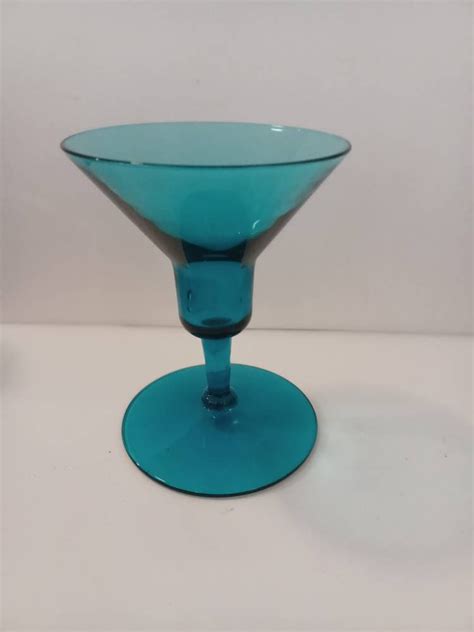 Vintage Blue Martini Glass - Etsy