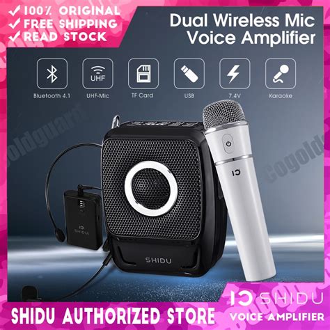 Shidu S S A Portable Uhf Wireless Acoustic Voice Amplifier With W