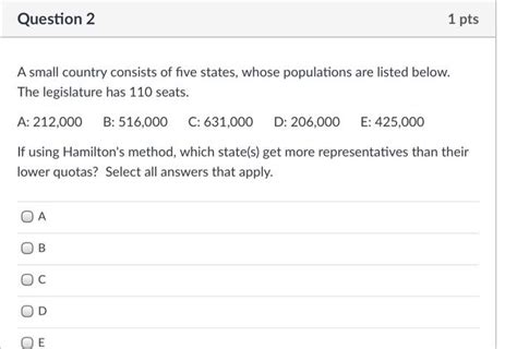 Solved Question Pts A Small Country Consists Of Five Chegg