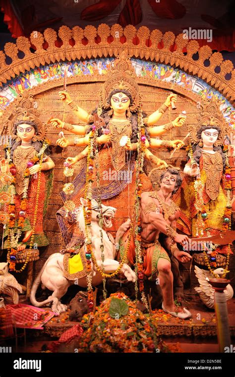 Goddess Durga statue during Durga Pooja, Kolkata, West Bengal, India ...