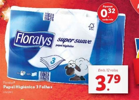 Promoção Papel higiênico floralys em Lidl