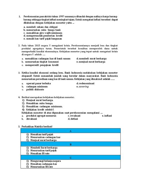 Soal Ekonomi Xi Pdf