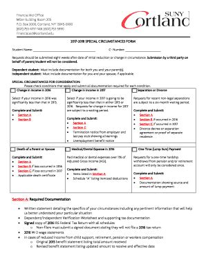 Fillable Online Cortland Financial Aid Office Miller Building Room