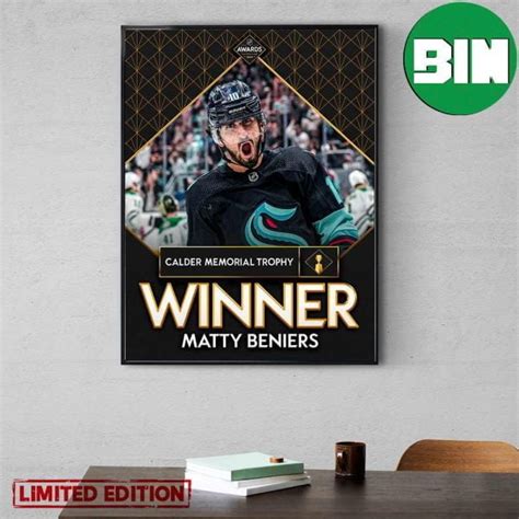 Calder Memorial Trophy Winner Matty Beniers NHL Awards 2023 Poster ...