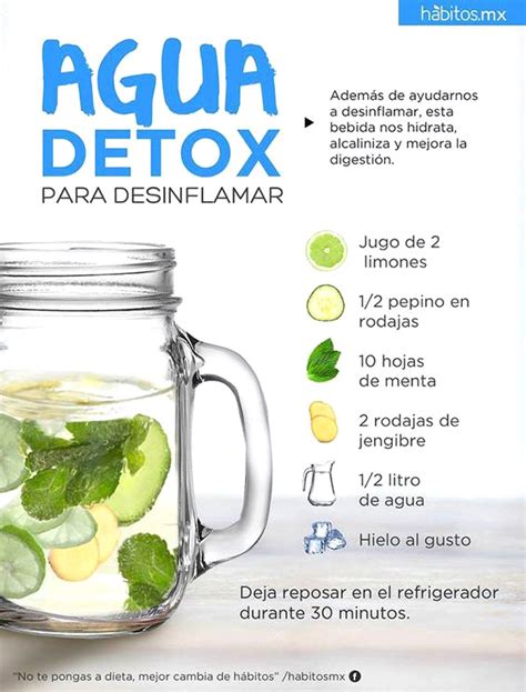 Agua detox con limón y pepino para desinflamar Sousas es salud