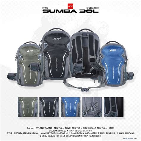 Jual Tas Ransel Semi Carrier Sumba 30 Liter Arei Outdoorgear Shopee