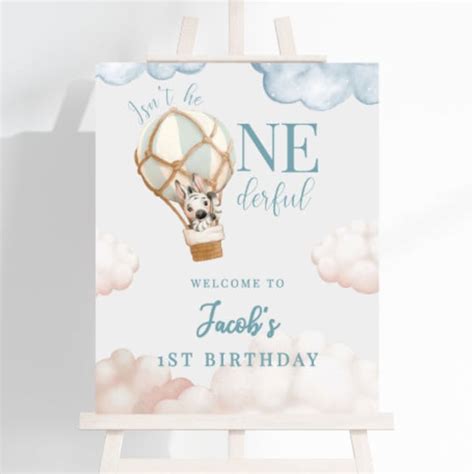 Hot Air Balloon Birthday Board Etsy