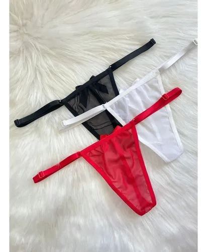Kit 3 Calcinha Tanga Lingerie Fio Dental Tule Laço MercadoLivre