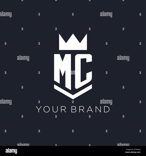 Mc Logo With Shield And Crown Initial Monogram Logo Design Ideas Stock