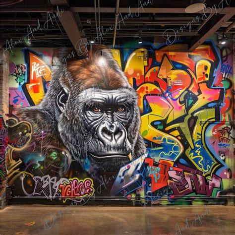 Gorilla Graffiti Digital Overlay Backdrop Background Event Photo ...