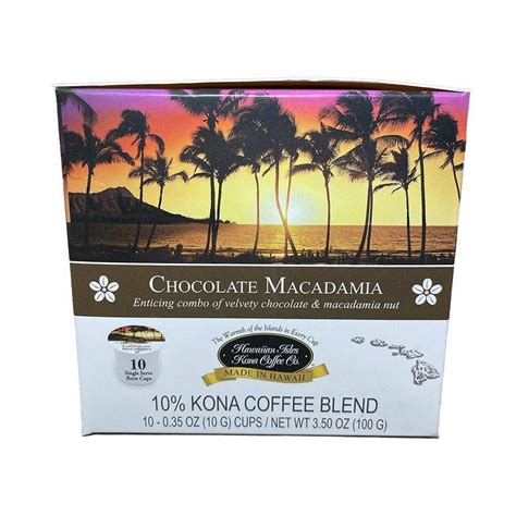 Hawaiian Isles Kona Chocolate Macadamia Medium Roast Coffee Single