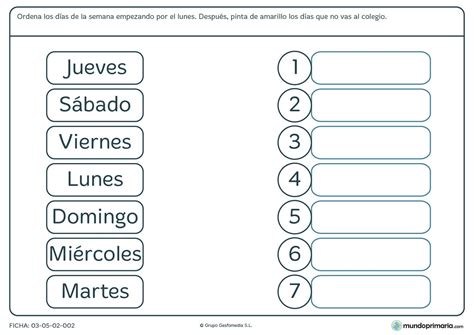 Los Dias De La Semana Worksheets