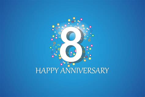 8th Anniversary On Blue Background 14421226 Vector Art At Vecteezy