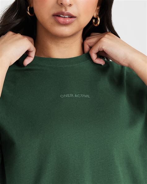 Oversize Tee Womens Washed Evergreen Oner Active