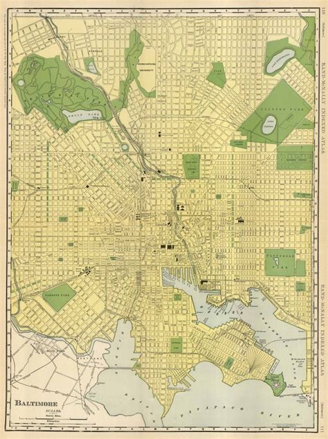 McNally's 1923 Map of Baltimore - Art Source International