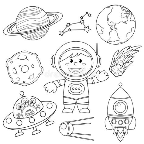 Outer Space Sketch Doodle Set Stock Vector Illustration Of Sketch