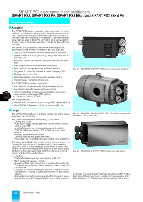 Sipart Ps Electropneumatic Positioners