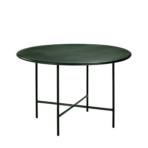 Table ronde de jardin en acier vert foncé 120 x 74 cm Fontainebleau Serax