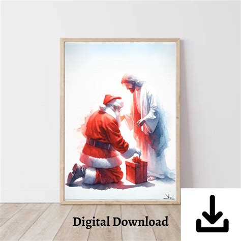 A Gift for Jesus From Santa Digital Art Download Printable Art ...