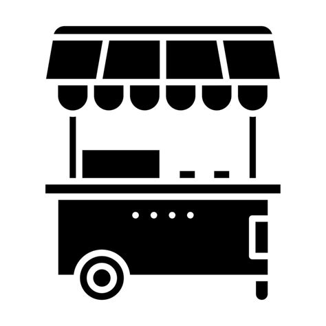 Food Cart Vector Icon Vector Art At Vecteezy