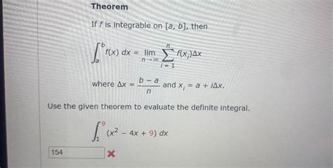 Solved Theorem If F Is Integrable On A B Then N Soprex Chegg