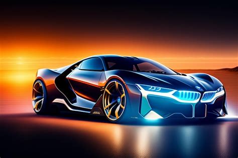 Premium Photo | A bmw concept car is shown in this illustration.