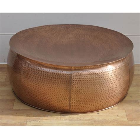 Zoumi Hammered Iron Round Coffee Table 82cm Copper