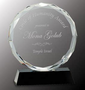 Round Crystal Award CRY001S CRY001M CRY001L - Free Engraving