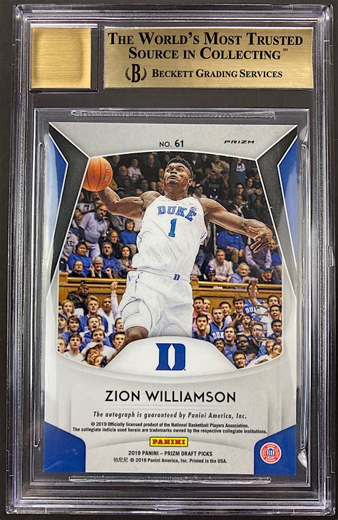 Lot Detail Zion Williamson 2019 20 Panini Prizm Draft Picks Blue Camo