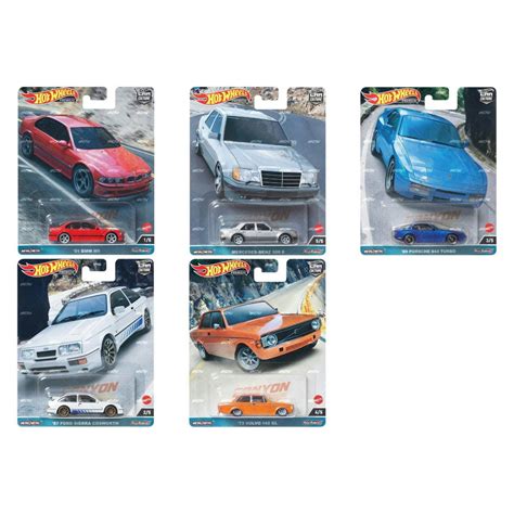 Hot Wheels Car Culture Canyon Warriors Mercedes 500E Bmw M5 E39 Volvo 142 GL Ford Sierra